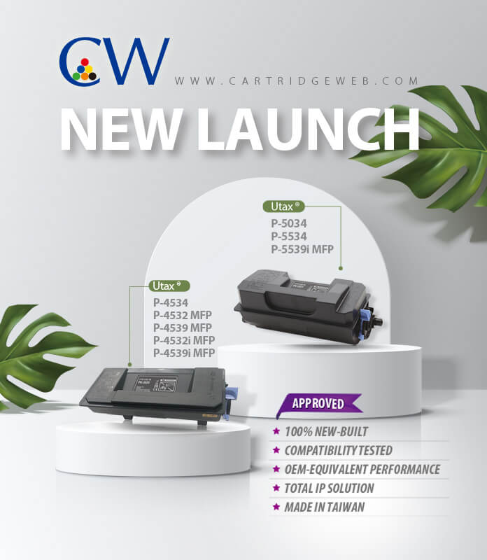 New Release of Utax PK-3020/21/22/23 Compatible Toner Cartridges from CW