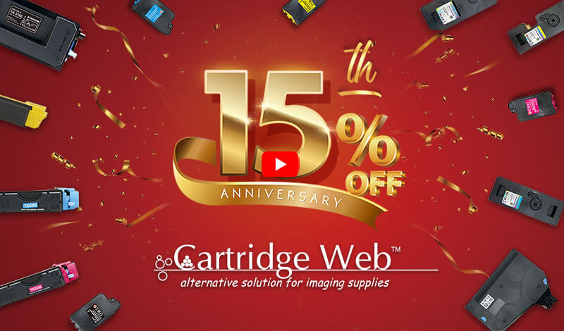Special June Offer for Compatible Toner Cartridges during Cartridge Web’s 15th Anniversary.